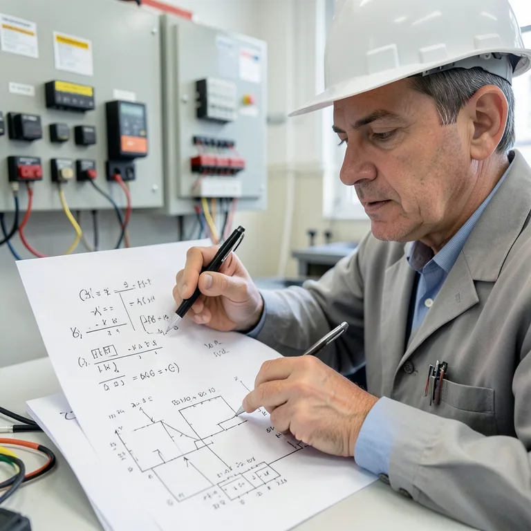 Výpočet celkového výkonu třífázové elektrické sítě pomocí vzorce - ilustrační foto