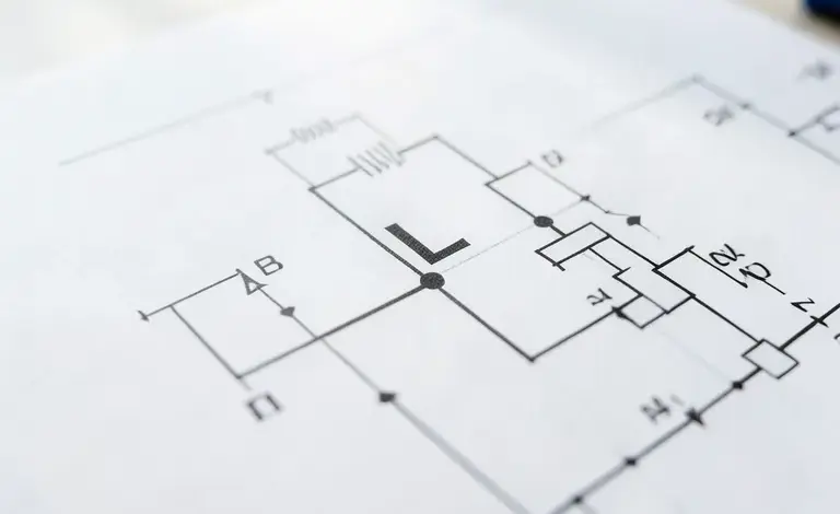 význam písmena L na elektrickém schématu a jeho použití - Význam písmena l na elektrickém schématu - ilustrační foto