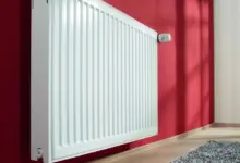 White radiator on wall