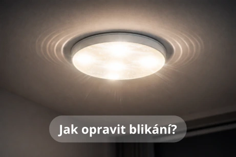 Blikající stropní svítidlo s viditelnými vizuálními artefakty.