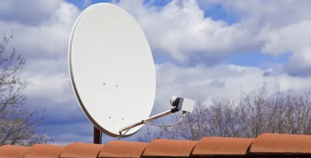 Satellite dish on roof