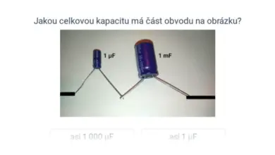 Dva kondenzátory zapojené do série s hodnotami 1 mikrofaraad a 1 milifarad.