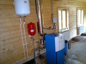 Boiler system in wooden house