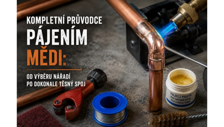 Měděné trubky se pájí pomocí hořáku a příslušenství na pracovní ploše.
