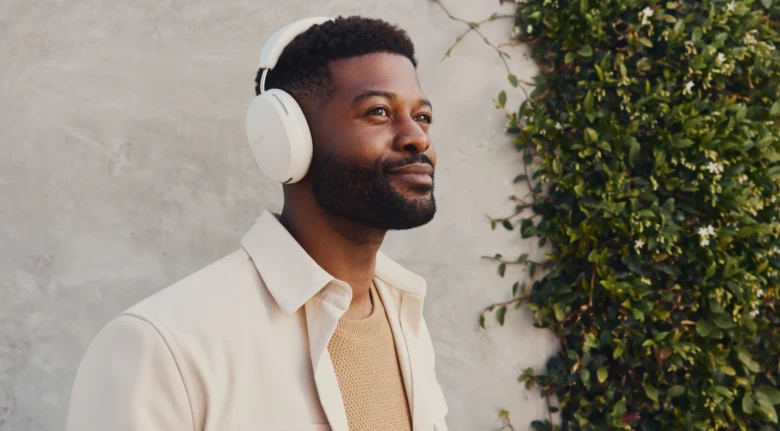 Man with wireless headphones