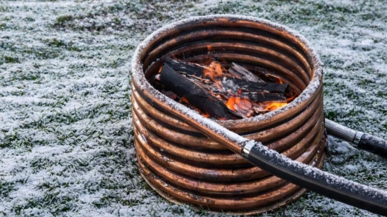 Fire in fire pit