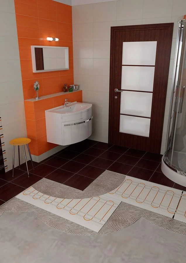 Elektrické topení pod dlažbu v koupelně před nalepením