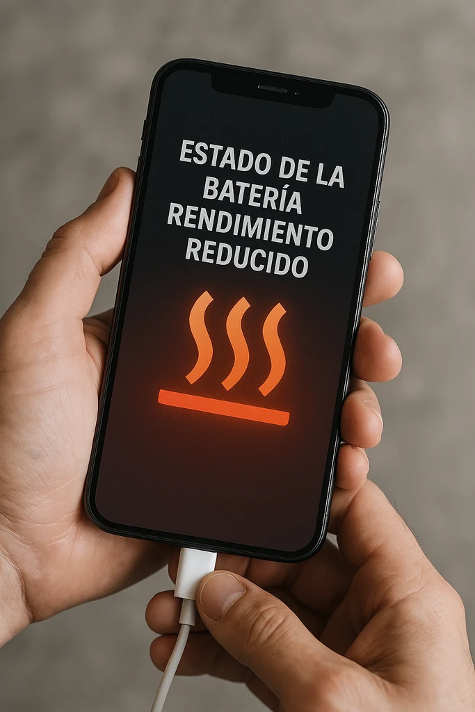 Smartphone s varováním přehřáté baterie při nabíjení