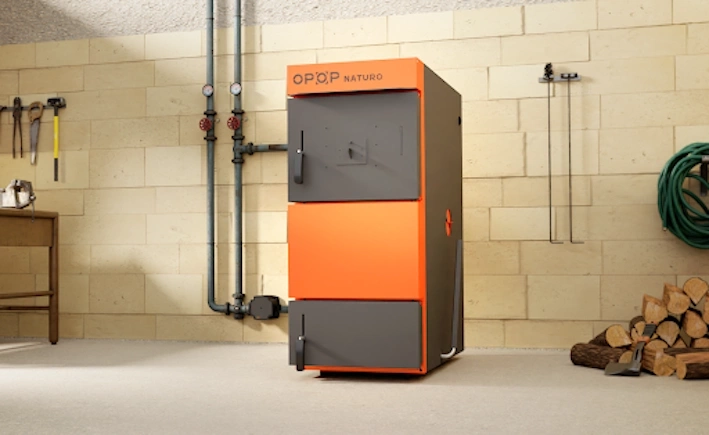 Wood and gas boiler unit