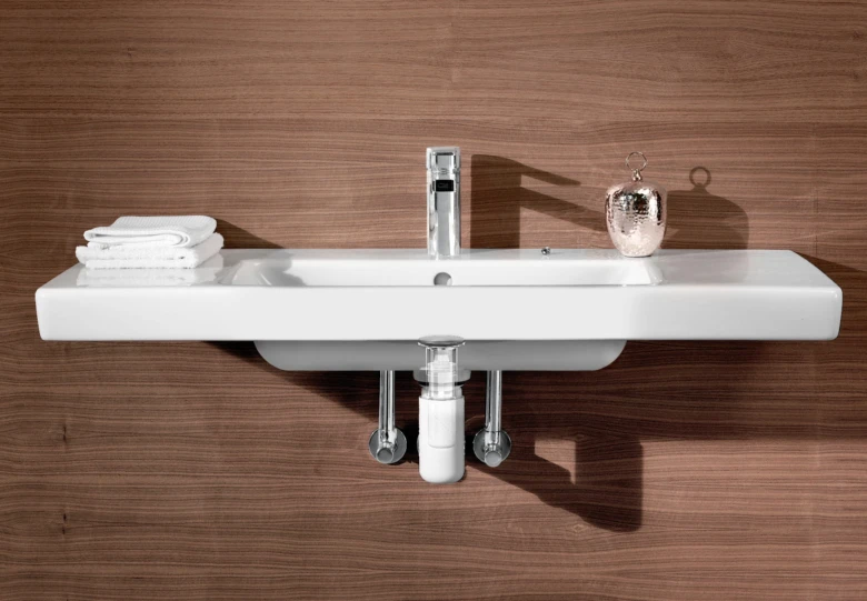 Wall-mounted sink with siphon