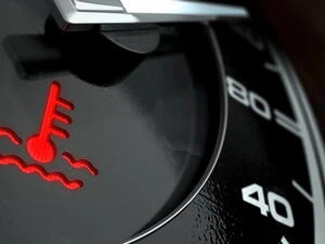 Car temperature gauge warning light