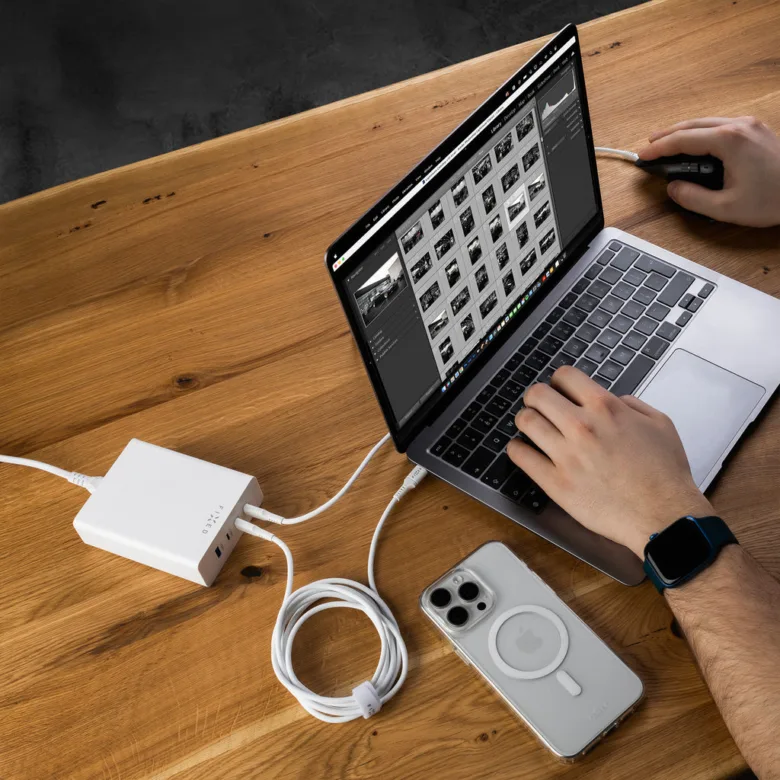 Laptop charging setup